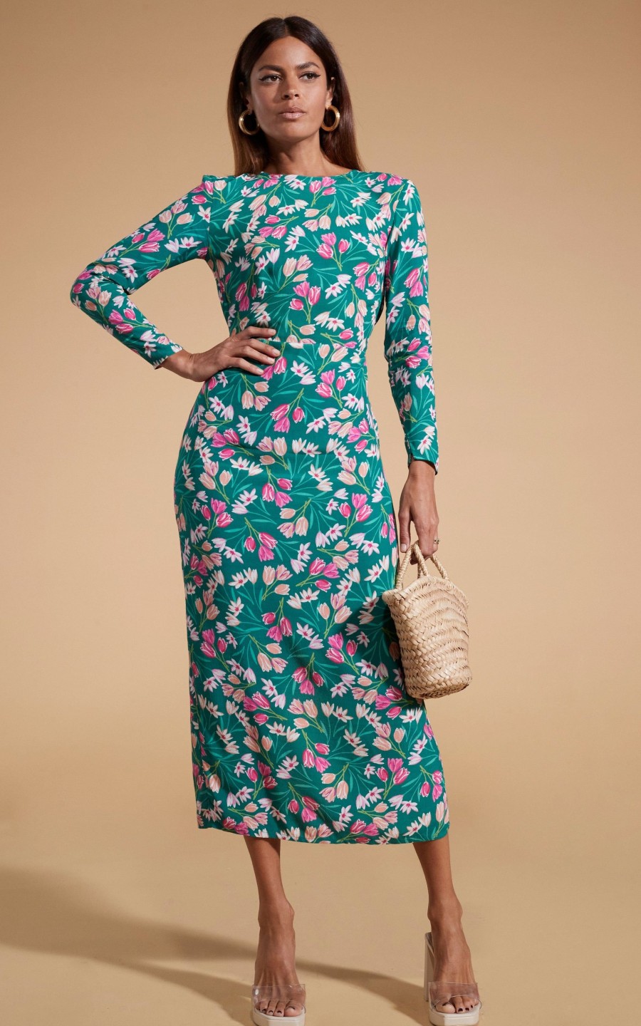 Dancing Leopard Estella Midaxi Dress In Green Tulip