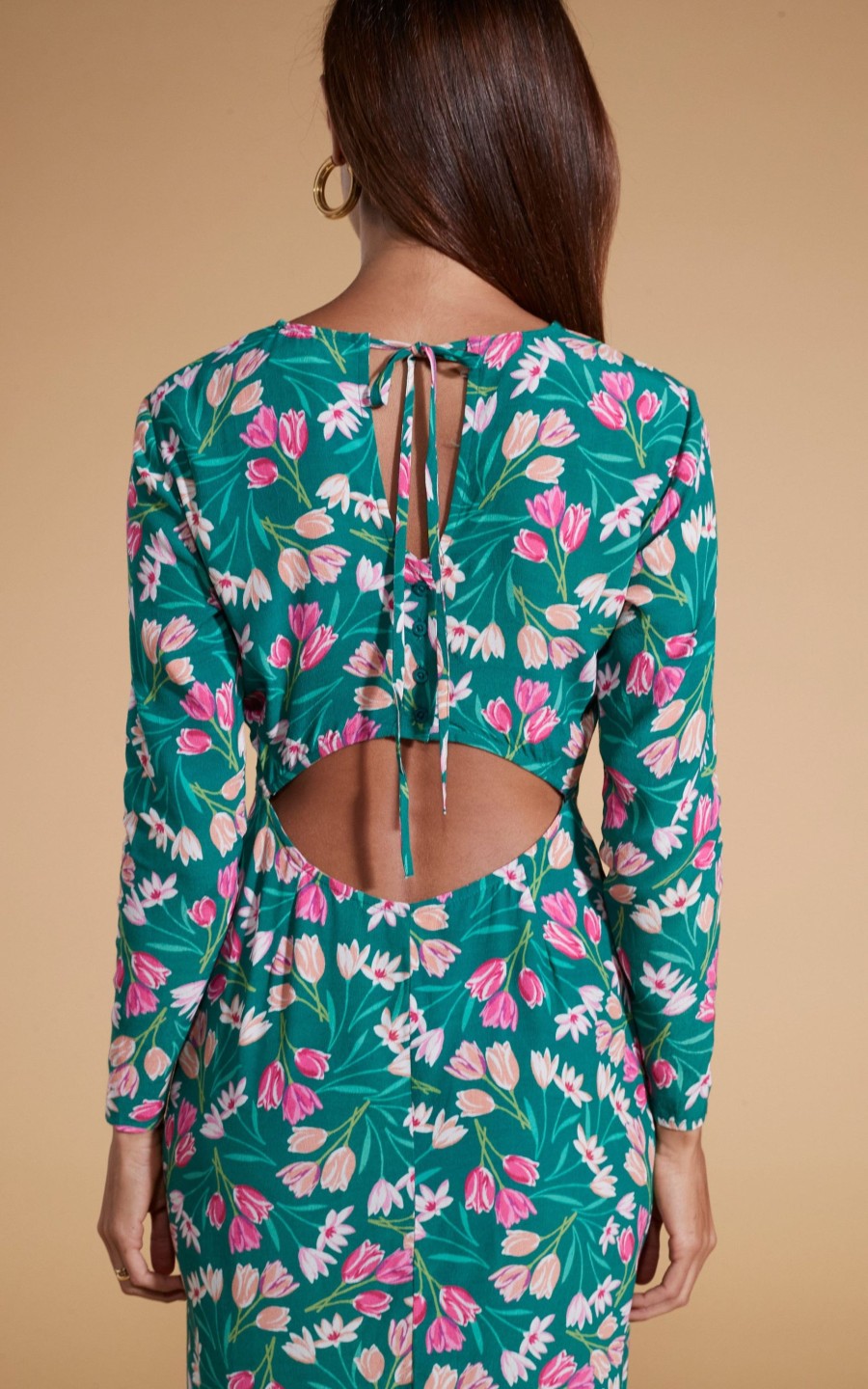 Dancing Leopard Estella Midaxi Dress In Green Tulip