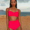 Dancing Leopard Halo Lalita Bandeau Bikini Top In Hot Pink