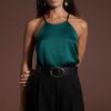 Dancing Leopard Nina Halter Cami Top In Pine Green