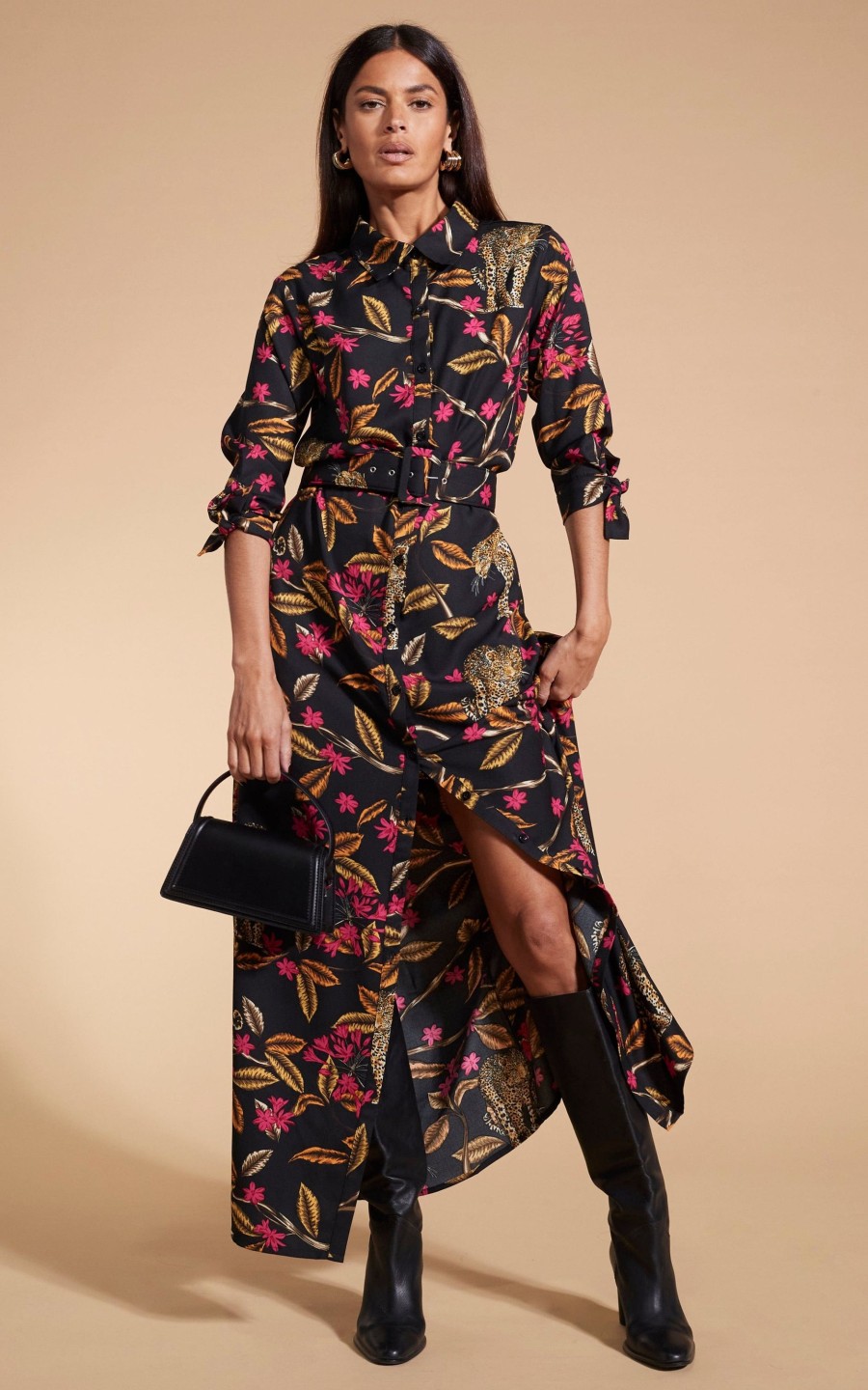 Dancing Leopard Dove Dress In Leopards In Vines