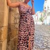 Dancing Leopard Sookie Slip Dress In Blush Leopard - Extended Sizing
