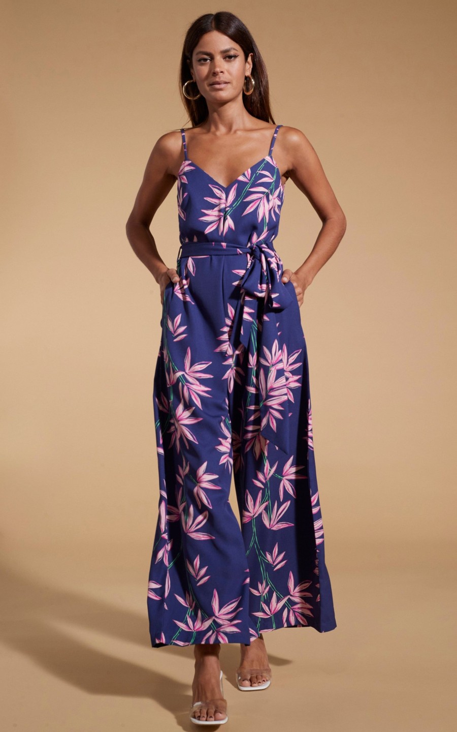 Dancing Leopard Gabriella Jumpsuit In Bamboo Navy Base