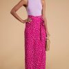 Dancing Leopard Whitney Maxi Wrap Skirt In Odd Dot Pink On Magenta