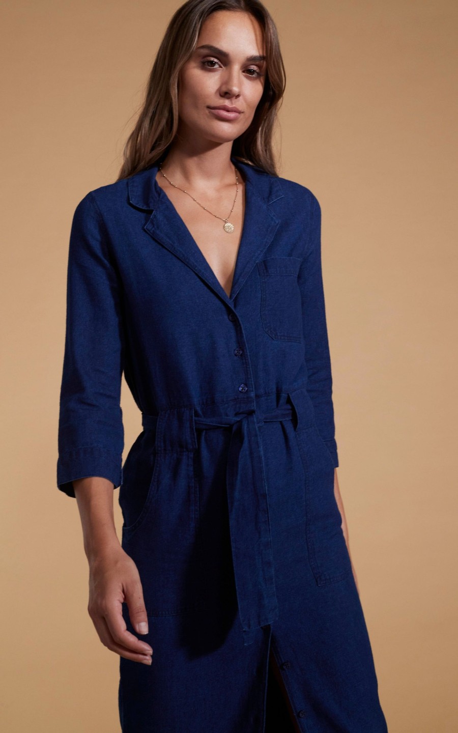 Dancing Leopard Rex Dress In Denim Blue