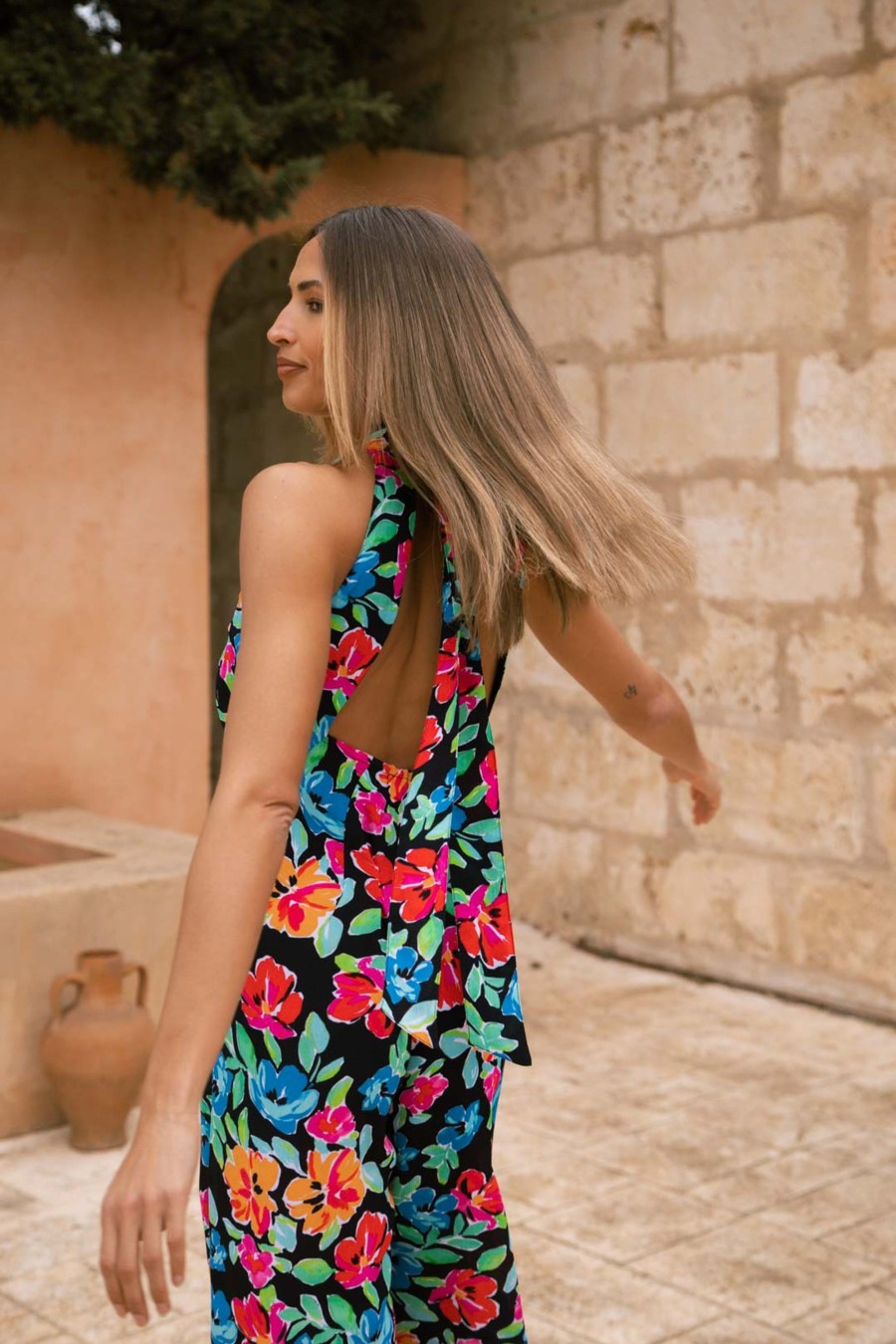 Dancing Leopard Cypress Jumpsuit In Retro Floral